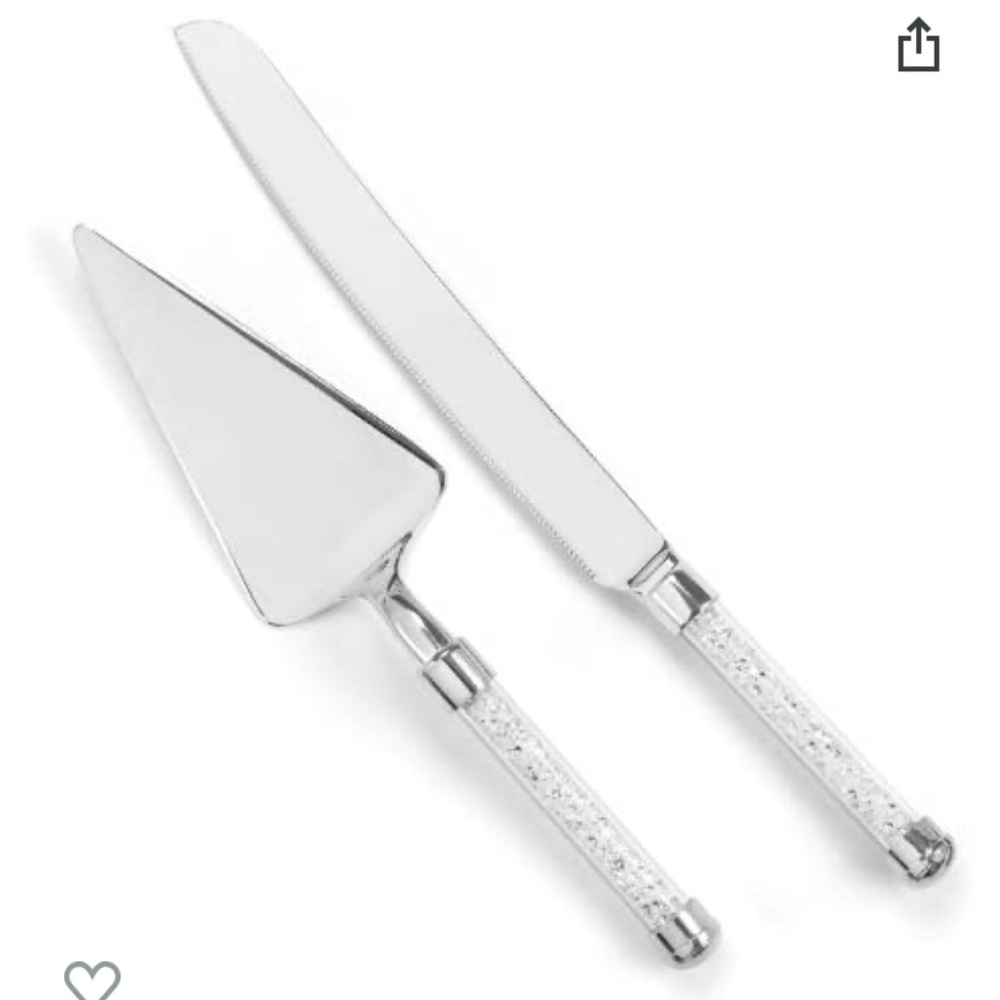 Hortense B. Hewitt Cake Knife & Server Set, Glittering Beads (Brand New)
